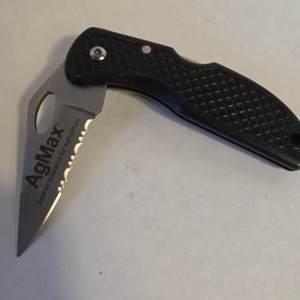 AgMax Promotional Folding Pocket Knife Partially Serrated Stainless Blade