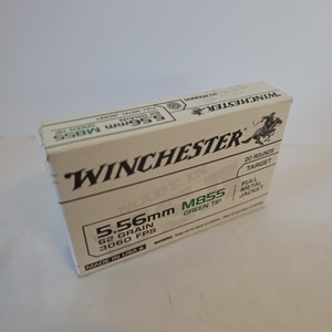 Winchester 5.56mm M855 62 Grain Green Tip Full Metal Jacket Ammunition 
