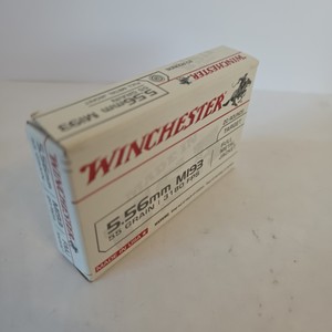 Winchester 5.56mm M193 55 Grain Full Metal Jacket Ammunition