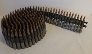 U.S. Military .50 Caliber Linked Inert Ammunition Belt Artifact