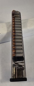Clear Extended .45 Auto Pistol Magazine with Cartridges