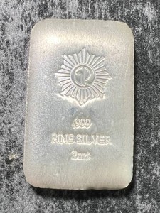 2 TROY OZ .999 FINE SILVER BAR