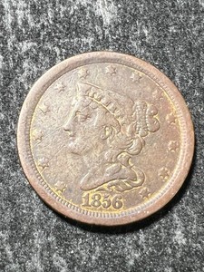 1856 US BRAIDED HAIR HALF CENT