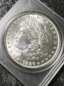 1886 US MORGAN SILVER DOLLAR IN CASE