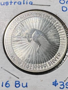 2016 AUSTRALIAN KANGAROO 1 TROY OZ .9999 FINE SILVER