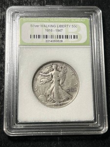 1943 US WALKING LIBERTY HALF DOLLAR SLABBED