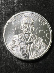 2 TROY OZ .999 FINE SILVER FRANKENSTEIN ROUND