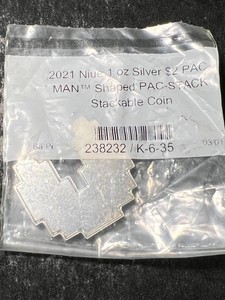 1 TROY OZ .999 FINE SILVER PAC-MAN SHAPED STACKABLE COIN