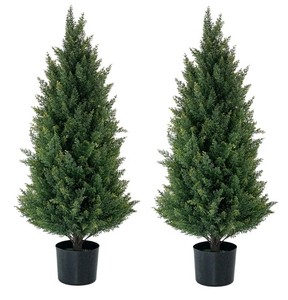3-Foot Artificial Cedar Topiary Trees Set of 2 $88.98 Retail - Brand New
