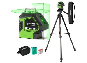 Huepar Self-Leveling Green Cross Line Laser Level with 60-Inch Tripod 621CGT $139.99 Retail - Brand New