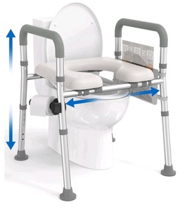 HOMLAND Adjustable Raised Toilet Seat Riser with Handles $59.99 Retail - Brand New