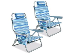  5-Position Backpack Folding Beach Chairs 2-Pack $100.99 Retail - Brand New