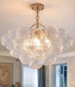 25.2-Inch 5-Light Gold Bubble Glass Chandelier $309.99 Retail - Brand New