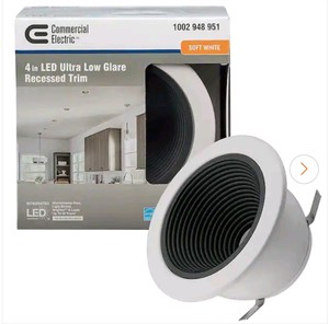 Commercial Electric 4-Inch LED Recessed Light Trim 4pk - Brand New NB