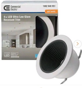 Commercial Electric 4-Inch LED Recessed Light Trim 4pk - Brand New NB