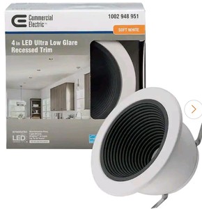 Commercial Electric 4-Inch LED Recessed Light Trim 4pk - Brand New NB