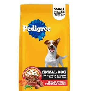 Pedigree Small Dog Grilled Steak & Vegetable Flavor Dry Dog Food 3.5 lb - Brand New