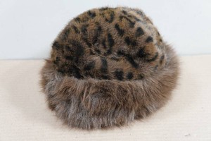 Ladies Leopard Print Faux Fur Hat