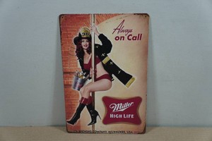 Vintage Style Metal Sign - Miller High Life