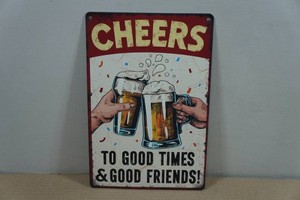 Vintage Style Metal Sign - Cheers