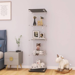 $140 LFT HUIMEI 4-Tier Glass Display Cabinet