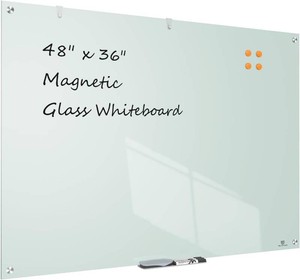 $130 TSJ OFFICE Wall Whiteboard 48x36 Glass