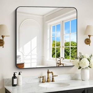 $106 DESBING 36 x 36 Matte Black Mirror