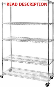$190 Seville Classics 5-Tier Wire Rack, 48x18