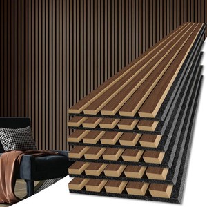 $180 Art3d 6-Pack Wood Slat Panel, Deep Walnut