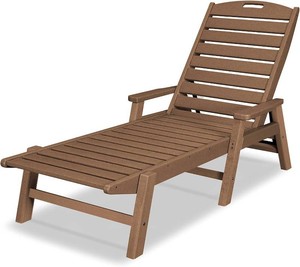 $379 POLYWOOD NCC2280TE Nautical Arms Chaise, Teak