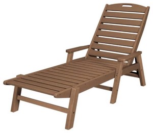 $350 POLYWOOD Nautical Chaise with Arms - Teak
