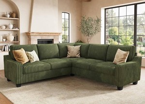 $600 HONBAY Convertible Sectional Sofa, Green