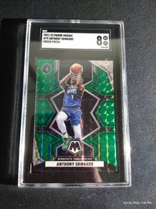 2021-22 Mosaic Anthony Edwards Green Prizm - SGC 8