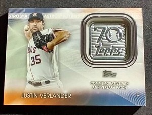 2021 Topps Justin Verlander Commemorative Anniversary Patch Card