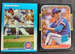 (2) 1987 Greg Maddux Rookie Cards