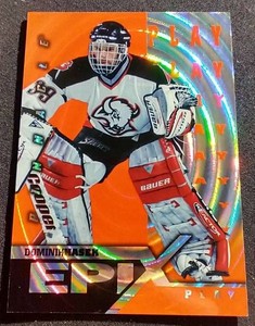 1997-98 Pinnacle Epix Dominik Hasek Orange GAME Insert Card