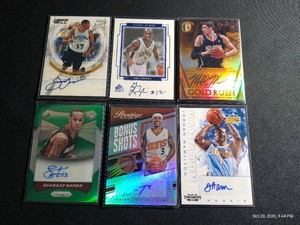 (6) Basketball Autograph Cards