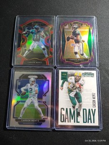(4) Carson Wentz Cards - Some Nice Prizms