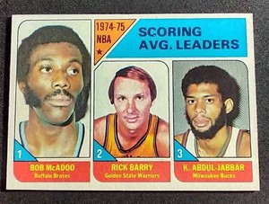 1975-76 Topps Scoring Leaders Kareem Abdul-Jabbar Card