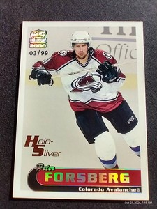 2000 Pacific Paramount Peter Forsberg Holo-Silver Card #d99