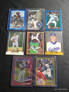 (8) Numbered Baseball Cards