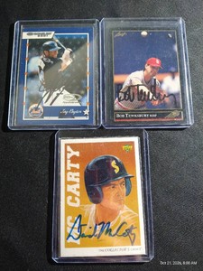 (3) Autographed (In Person) Baseball Cards