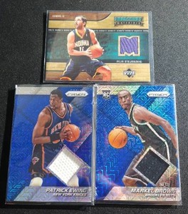 (3) Basketball Jersey Cards - Patrick Ewing, Peja Stojakovich, Etc