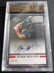 2012 Rize Byron Buxton Autograph Rookie Card #d50 - BCG 9.59