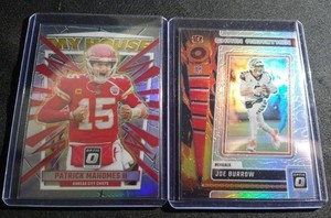 (2) Optic Prizm QB Cards - Mahomes & Burrow