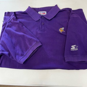 Vintage Starter Pro Line Purple Vikings Embroidered Polo XXL