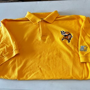 Vintage Starter Vikings Embroidered Gold Polo XXL