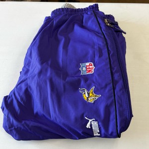 Vintage Puma NFL On Field Vikings Purple Lined Windbreaker Pants NOS Tags Small