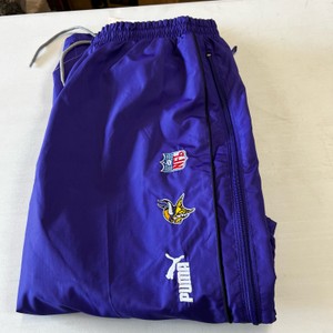Vintage Puma NFL On Field Purple Vikings Lined Windbreaker Pants NOS Tags Medium