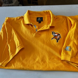 Vintage Starter Vikings Gold Embroidered Polo shirt XXL